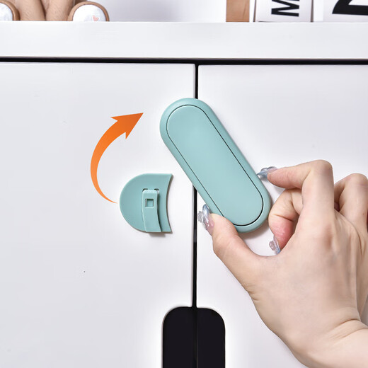 
Drawer buckle prevent baby cabinet fixing snap kid safety lock refrigerator door cabinet door lock door opening drawer lock gray [8 short locks] double switch