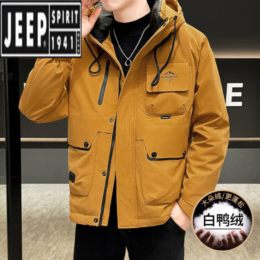 Jeep (Jeep) Herren-Outdoor-Kleidung 2024 Herbst und Winter High-End-verdickte Trendy Brand Arbeit Jacke Winterjacke 9902 Meter Weiß 4xl 175jin [Jin ist 0,5 kg]