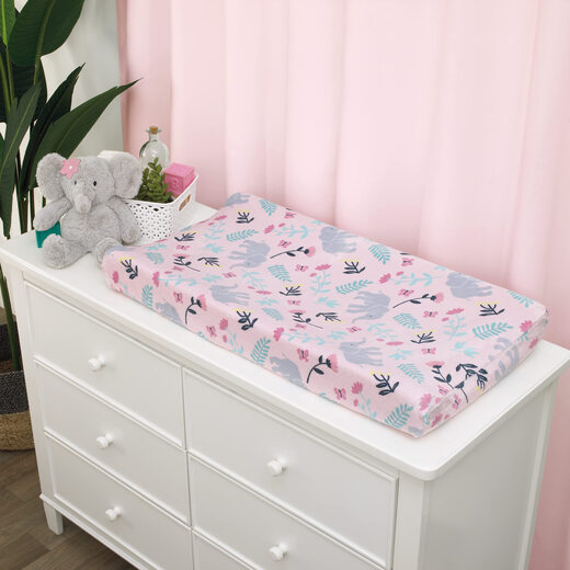 Nojo Carters florales Elefant Pink Super Soft Windel Change Pad Cover
