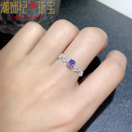 DL 1998 Fat Donglai same style tanzanite ring s925 silver jewelry fashionable and exquisite inlay empty support oval 4*5/4*6mm round 5 empty support 4*5 platinum plated