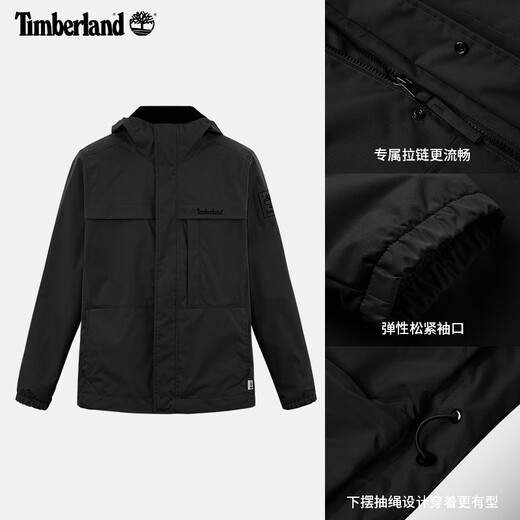 添柏岚（Timberland）官方男装机能风冲锋外套户外防水防风夹克|A695W A695W001/黑色 M