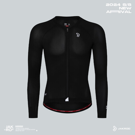 Jieku 25 Welfare CONCISE Men's Long-Sleeved Cycling Jersey Mesh Breathable and Comfortable Commuting Cycling Top Black S