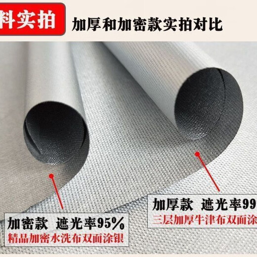 
Bagwoman thickened full-shading cloth curtains finished sun protection and heat insulation balcony sunshade cloth rental bedroom without holes and light-transmitting encryption flat hanging (with S hook) 1m*1.4m width and height