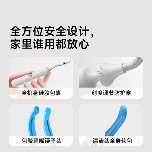 Bebird visueller Ohrgräber mit Pinzetten Hummingbird Clip Serpentine visueller Ohrgräber Ohrgänger Set weiß