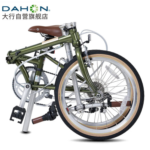 DAHON 20-inch chrome-molybdenum steel 7-speed men's and women's student retro bicycle HAC071 olive green