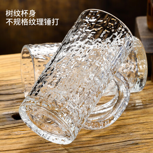 DKO beer mug with handle large capacity household internet celebrity draft beer mug commercial creative large glass craft beer mug tree pattern beer mug*1 only 500ml