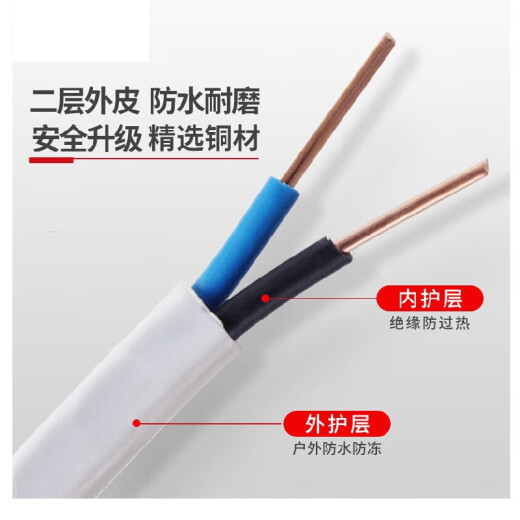 shuangli wire and cable BVVB2.5 square three-core sheathed wire home decoration household copper core wire