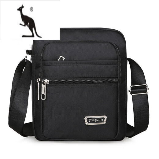 
Cool Kangaroo Light Luxury Brand Men's Bag 2025 New Casual Shoulder Bag Oxford Cloth Small Backpack Men's Crossbody Canvas Bag Handheld [Six-Lasting Upgrade]+[YZ3519 Black]