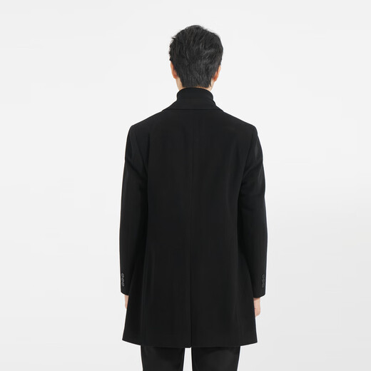 Vêtements pour hommes Lilang Light Fashion [Même modèle dans le centre commercial] Mabinement en laine pour hommes longs en laine mélangée en cachemire Q4DYR504 Black XL (175)