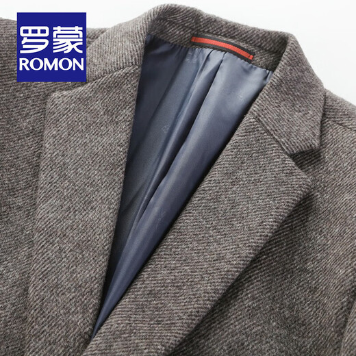 Lomon wool suit men autumn and winter middle-aged business casual fashion double-sided suit jacket men small suit single 210 gray coffee M 170
