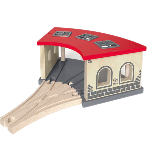 HAPE BAIR GLAY TOYS Multifunktionales Holz-Zug-Spielzeuggebäude-Baugruppenversammlung 3-6 Jahre alte Männer und Frauen Kinderspielzeugtransportparkstation [E3704]