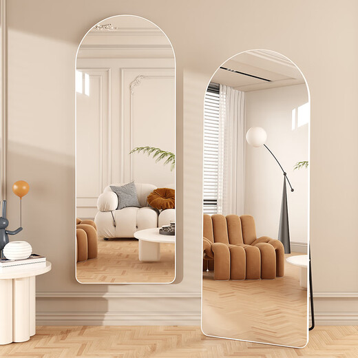 Xinyi Hongyun cream style explosion-proof full-body mirror landing Internet celebrity home fitting mirror three-dimensional mirror clothing store dressing mirror bedroom mirror fresh white hanging dual-purpose 50*160/HD explosion-proof super white