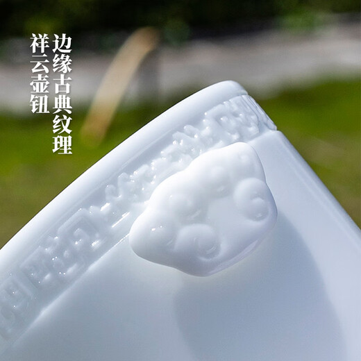 Yuquan Longmen Bingzhong Runbai Travel Tea Set Dehua White Porcelain Outdoor Car Portable Quick Cup One Pot and Three Cups Tea Set Set Bingzhong Runbai Travel Tea Set One Pot and Three Cups