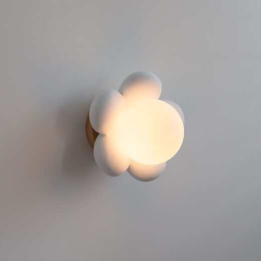 Yaotian flower wall lamp Nordic creative art cartoon children's room decoration simple modern ins style internet celebrity bedside lamp white three-color light