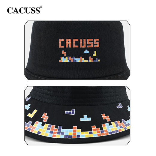 CACUSS hat women's spring and summer wide brim fisherman hat men's sun protection sun hat outdoor ultraviolet fashion sun basin hat black medium

