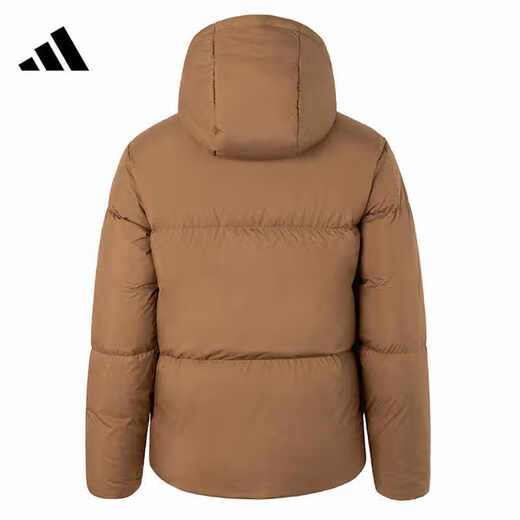 阿迪达斯 （adidas） 羽绒服外套男士2024冬季新款运动服户外保暖防风休闲连帽夹克 JV6189麦棕色 M 推荐135-155斤