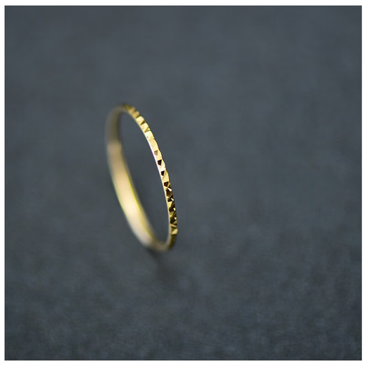 Shixi Seoul k gold pure 14k gold Korean ring fashion simple car flower fine ring ring female gift