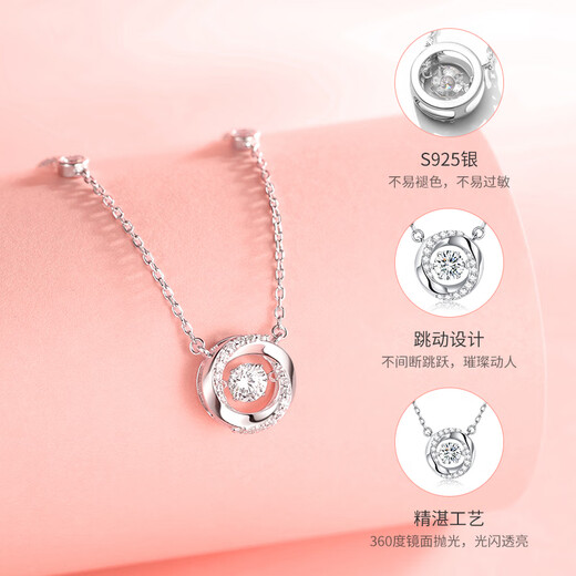 Fanci Fanqi Three-second heart-warming necklace for women silver birthday light luxury high-end gift for girlfriend light luxury niche white style