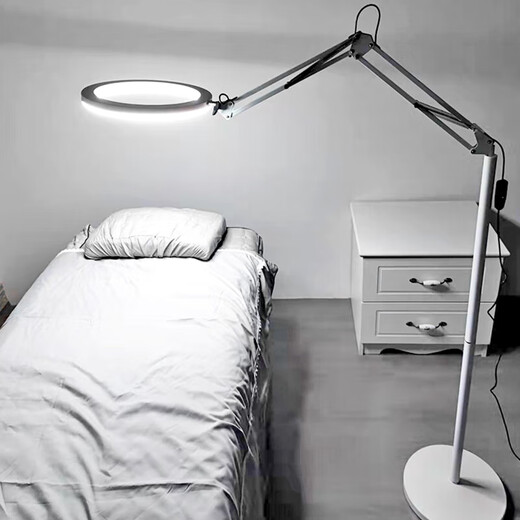 FENGLANQ Tattoo-Lampe, Schönheitslampe, Maniküre, Wimpern-Tattoo, Augenbrauen-Stehlampe, 110 V, LED-Gesicht, Wimpern-Tattoo, Arbeitslampe, Schwarz, 12 Watt, zweifarbig, ohne Lupe