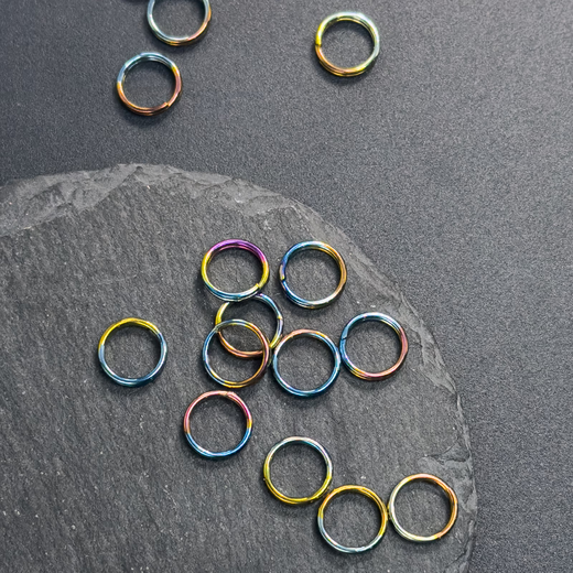 Pure titanium alloy key ring school bag pendant high-end car key ring color not rusty male and female hanging ornament key ring colorful 10mm (5 pieces)