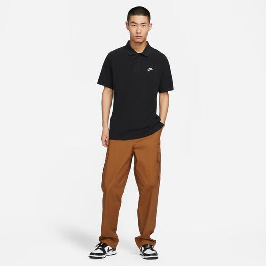 耐克（NIKE）Club 男子商务翻领短袖T恤休闲简约针织上衣百搭透气运动POLO衫 FN3895-010 M
