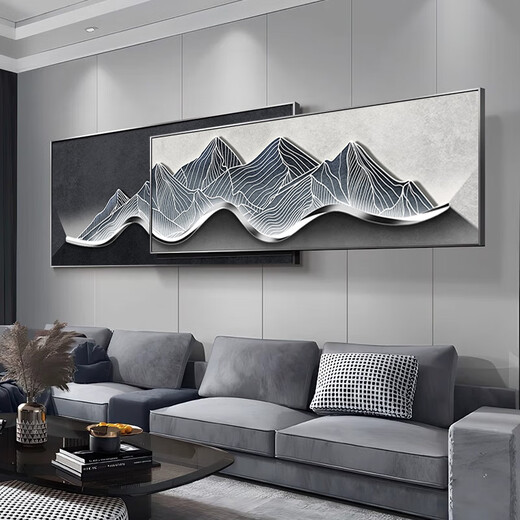 Mopai modern light luxury living room sofa background wall decoration painting 2025 new superimposed painting minimalist high-end hanging painting with backing 240x65cm (suitable for 3.5m sofa) crystal porcelain
