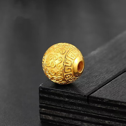 DL 1998 Fat Donglai same style 18k gold transfer beads yellow l gold Xiangyun beads handmade DIY accessories men and women spacer beads 8mm beads only