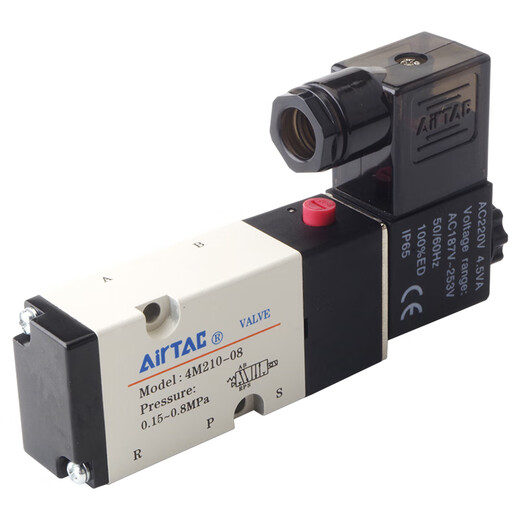 亚德客（AIRTAC）亚德客气动贴面板式电磁阀4M210-08 310-10 24V 220V换向控制气阀 4M12006B