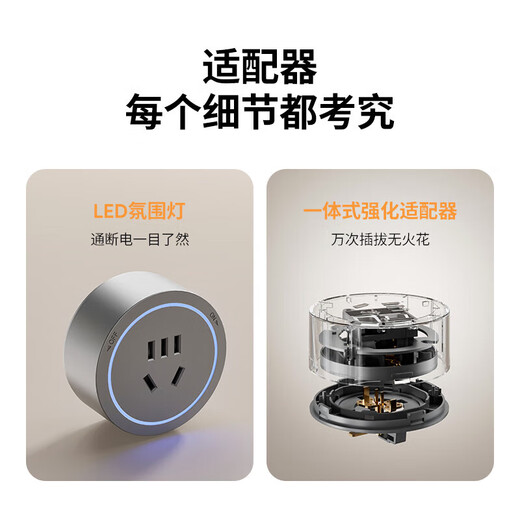 国际电工新款白色轨道插座奶油风明装拓展插座带开关家用厨房餐边柜插座 40cm+3个五孔适配器【一键断电】