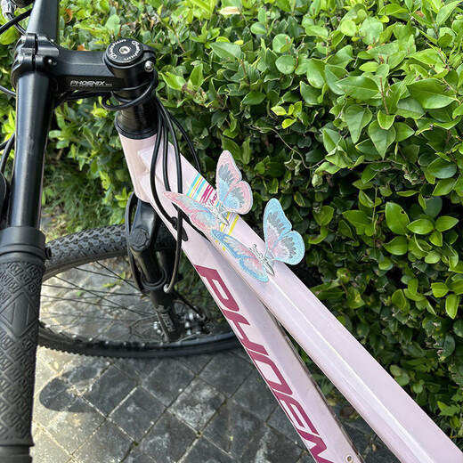 Mie Lanat's flying butterfly bicycle accessories, road bike mountain decorative stickers, creative cute cycling equipment accessories, colorful butterfly decoration accessories [2 pieces]