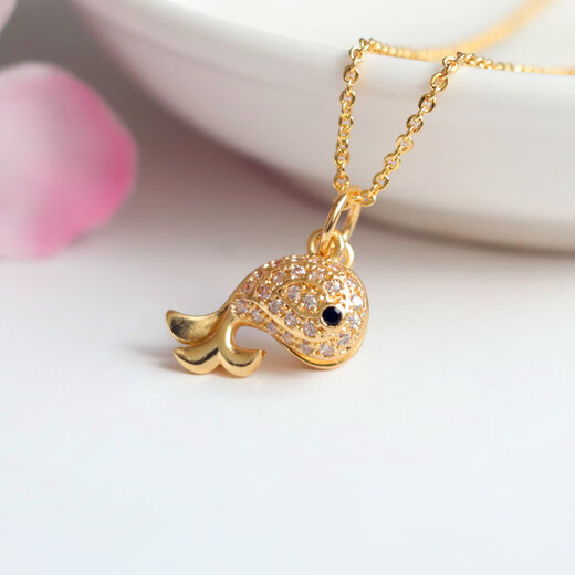 Qichangtang Freshwater Pearl Pendant Dolphin Shell Bear Necklace Clavicle Chain Jewelry Ins Internet Celebrity Jewelry Gift for Girlfriend Freshwater Pearl Dolphin Bead Pendant with Silver Chain