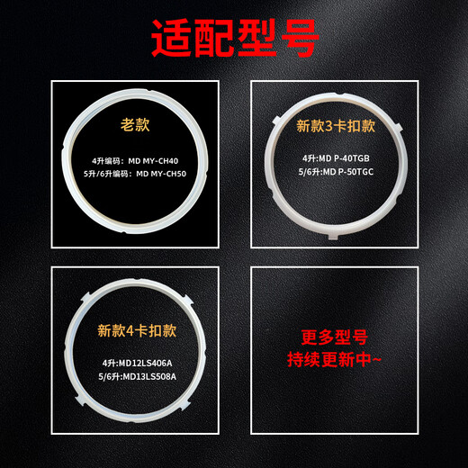 Jingwanhui is suitable for Midea electric pressure cooker sealing ring new 3-buckle 5L/6-liter pressure cooker lid silicone ring accessories rubber ring leather pad W811
