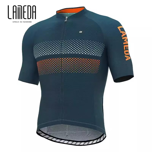 Lampada Cycling Suit Summer Short Sleeve Men's Top Bicycle Mountain Road Cycling Shorts Cycling Clothes Glory Green-Top + Haoyue Black Shorts XL