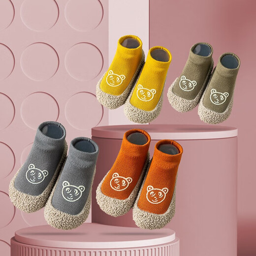 Thombaker (Thombaker) Baby Tritt nach vorne Schuhe und Socken Baby Kleinkind Schuhe Leichte hochelastische Socken integrierte Bodensocken Militärgrün 24 (innere Länge 14,5 cm) 17-24 Monate