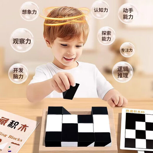 Murcia versteckte Bausteine ​​Puzzlespielzeug Kinder Denkweise Logik Schwarz-Weiß-Versammlung Eltern-Kind über 6 Jahre altes Tischplattenspiel