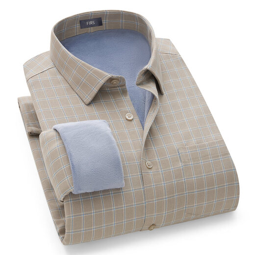 Shanshan high-density velvet long-sleeved shirt for men in autumn and winter, thickened, warm and skin-friendly, business casual plaid shirt