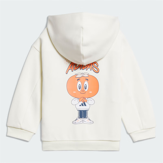 Adidas 24 New Year Model Men's and Women's Sports and Casual Long Sleeve Ribbed Closed Hooded Set JF3881JF3882 Hanyu White/Ink Blue JF3882 92cm