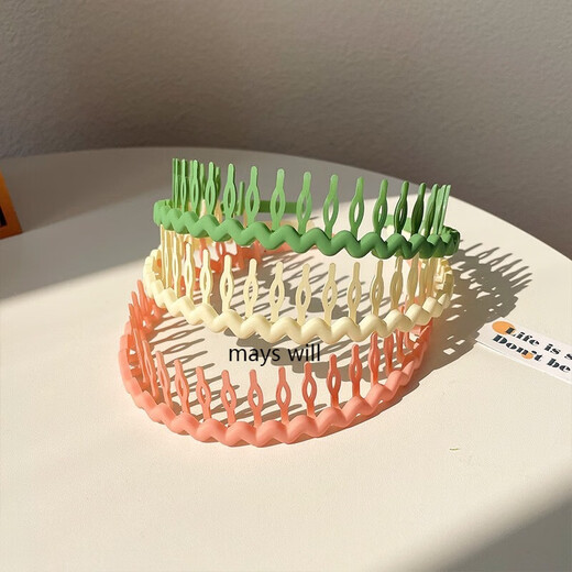 Jack Viney带齿防滑发箍少女橡皮外出头洗脸化妆固定碎发神器压发色 9274H深棕色发箍