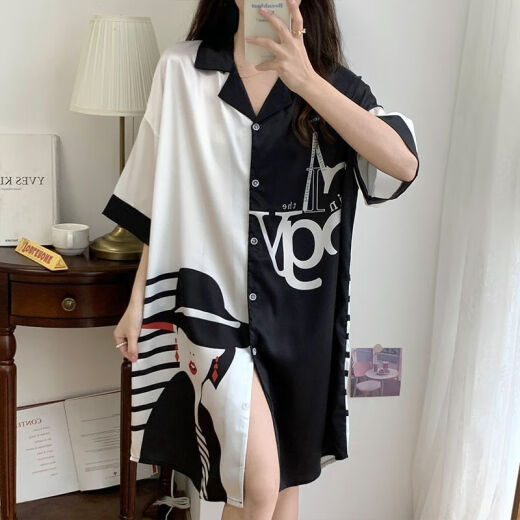莫代尔睡裙女夏季天睡衣丝椆性感2024年新款冰丝纯欲风凉感大码家居服 719橘色猫咪 XL 【120-140斤】