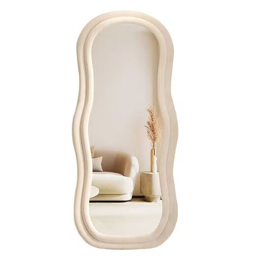 Santoborough Ganzkörperspiegel in Ins Stil Schlafzimmer mit Boden und Decken Spiegel Tanz Dressing Spiegel HD Undeformierte Schlafzimmer Schlafzimmer Schlafzimmer schlampiger Spiegel [Perle White Samtbeutelsty