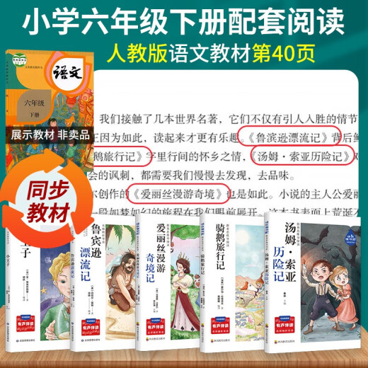 快乐读书吧六年级下（全5册）鲁滨逊漂流记+骑鹅历险142**724