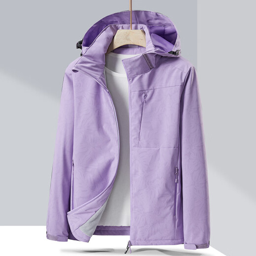 Burlemon Outdoor Travel Jacket Einschichtige Männer und Frauen Windbrecher Windbrecher plus Samt Herbst und Winterjacke Bergsteigerin Sportswear 9930s Zip Fen-Women XL