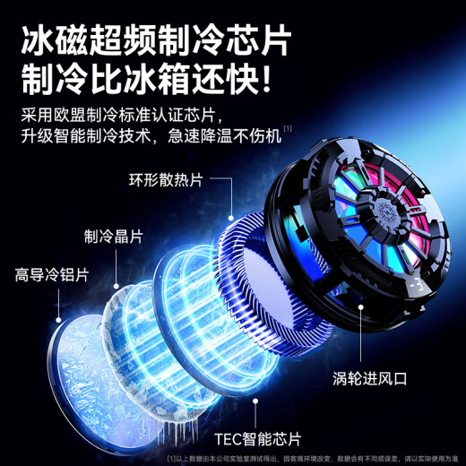 VEZO【一贴即冷】手机平板磁吸散热器半导体制冷ipad安卓苹果15/14直播降温神器黑鲨pro冰封冰刃背夹 【磁吸夹子二合一】秒降温丨智能数显丨赠磁吸片+指套