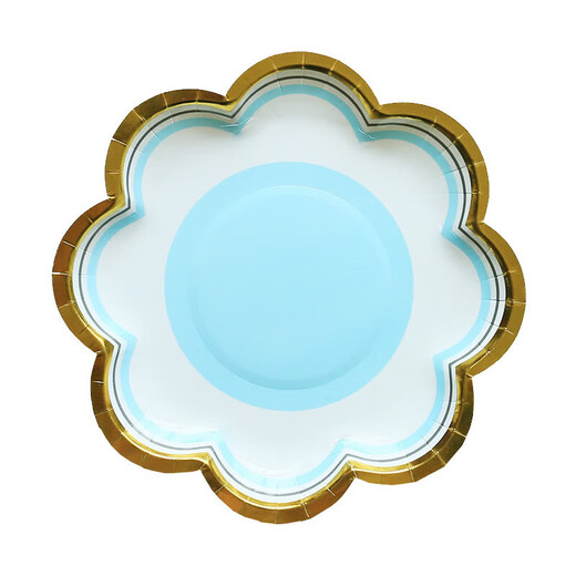 Haofanjie disposable color paper dinner plate food grade birthday tableware dessert snack plate bone plate large plate 7 inch purple petal paper plate 10 pieces