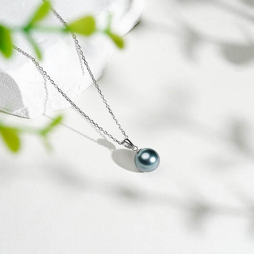 Tahitian classic 18K gold black pearl pendant 10-11mm high light seawater pearl necklace high jewelry