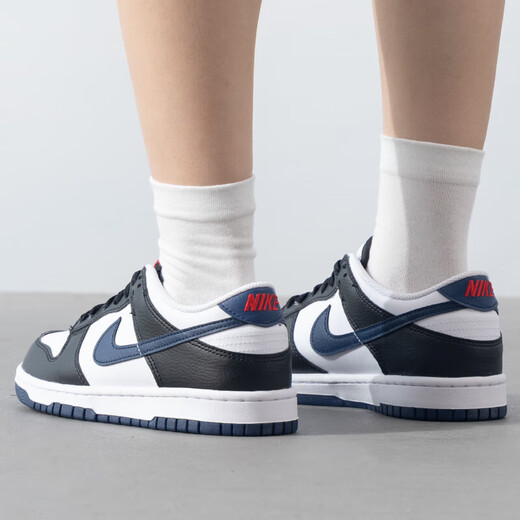 耐克（NIKE）休闲鞋女鞋2025新款夏季运动鞋Dunk Low低帮板鞋HJ9202-001 HJ9202-001白色藏青 36