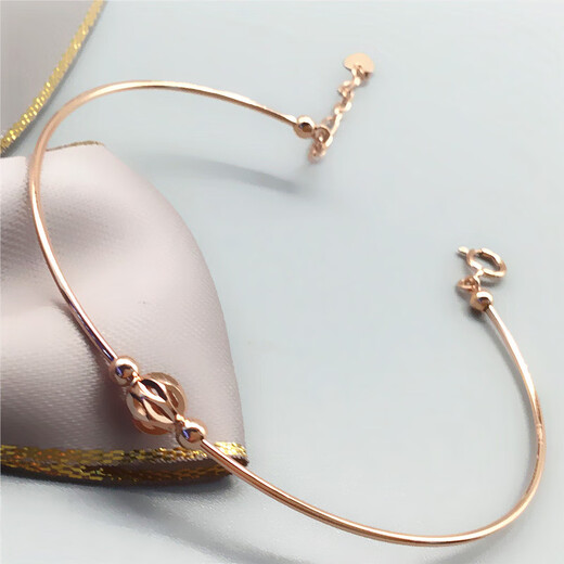 Jun Kiss Anneville Purple Gold 585 Rose Gold 14k Color Gold Women's Purple Gold Fashion Classic Thin Bracelet Clover Bracelet