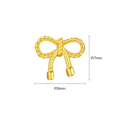 Trendy Acer bow pure gold 5G gold earrings, light luxury and fashionable birthday gift for girlfriend, priced at about 0.5g per piece