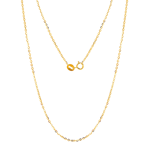 Jinggong Meizuo 18K gold necklace women's accessories fashion clavicle O-shaped chain Valentine's Day gift girlfriend birthday gift 1.14g