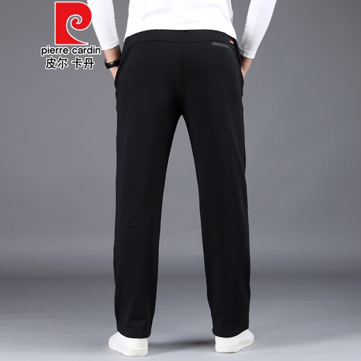 
Pierre cardin pure cotton sports casual pants men's autumn and winter thick loose straight knitted pants black [winter] ZP9928 plus velvet XL